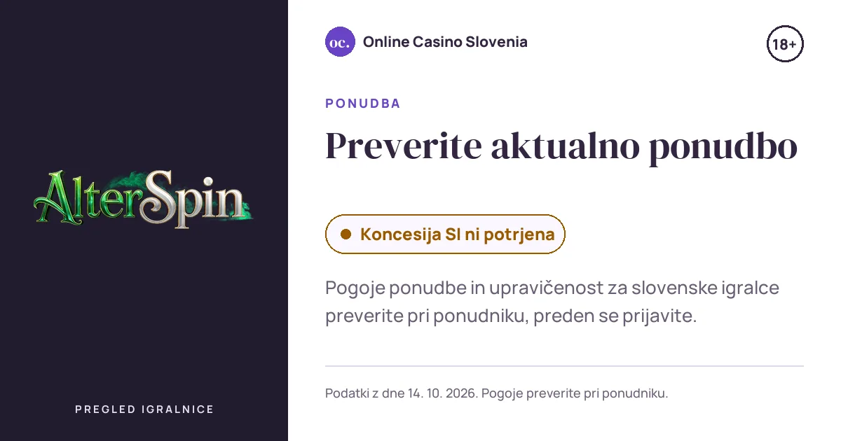 Ponudba AlterSpin: Preverite aktualno ponudbo