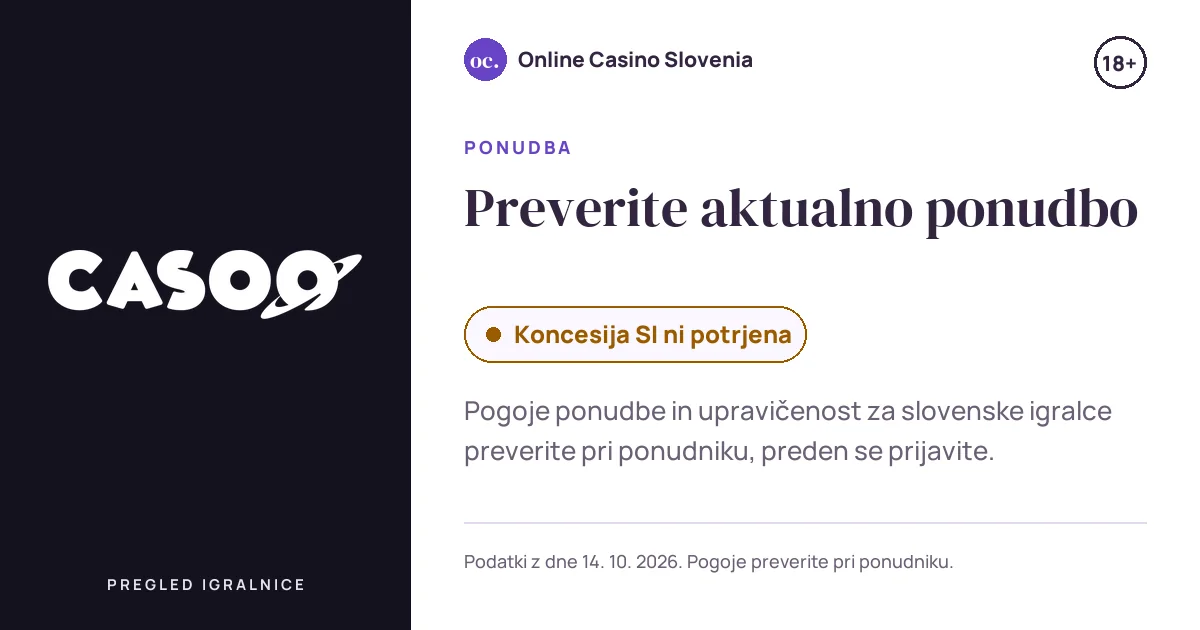 Ponudba Casoo: Preverite aktualno ponudbo