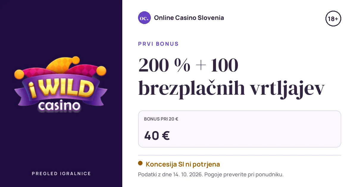 Bonus iWild: 200 % + 100 brezplačnih vrtljajev