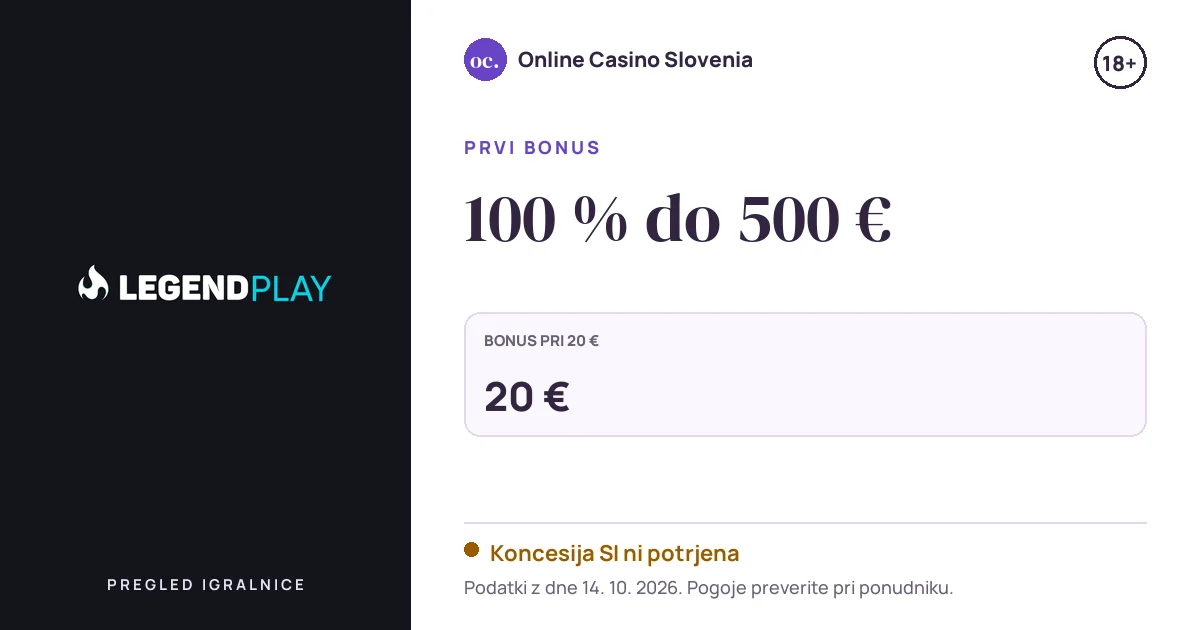 Bonus Legend Play Casino: 100 % do 500 €