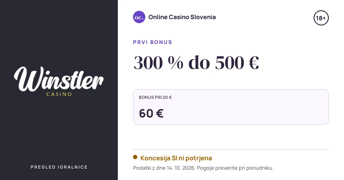 Bonus Winstler: 300 % do 500 €